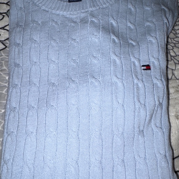 Light baby blue short sleeve sweater - Picture 5 of 7